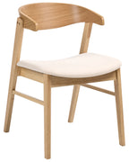 Set of 2 Dining Chairs LILLY Fabric Light Brown/ Off-White