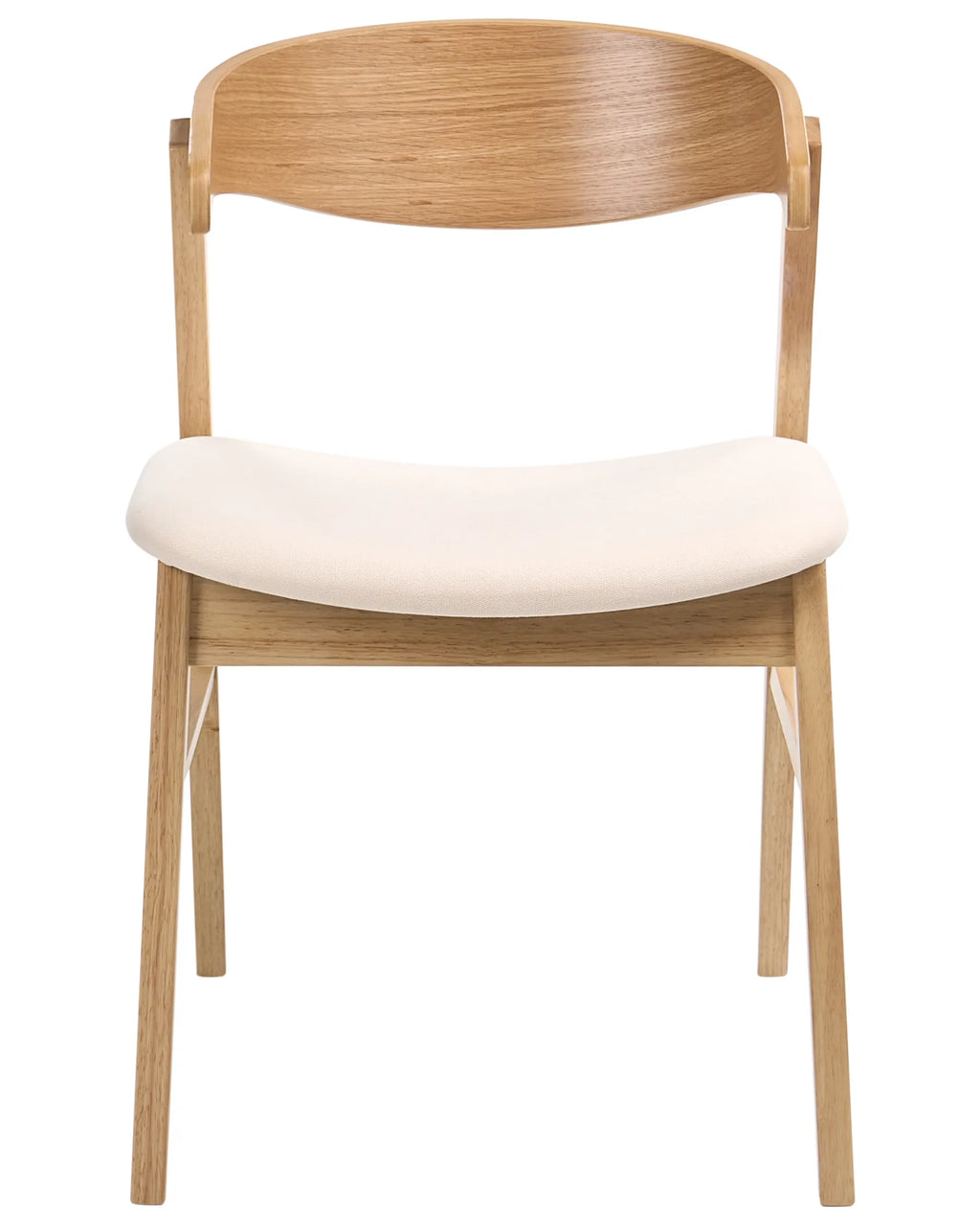Set of 2 Dining Chairs LILLY Fabric Light Brown/ Off-White