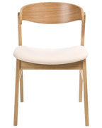Set of 2 Dining Chairs LILLY Fabric Light Brown/ Off-White