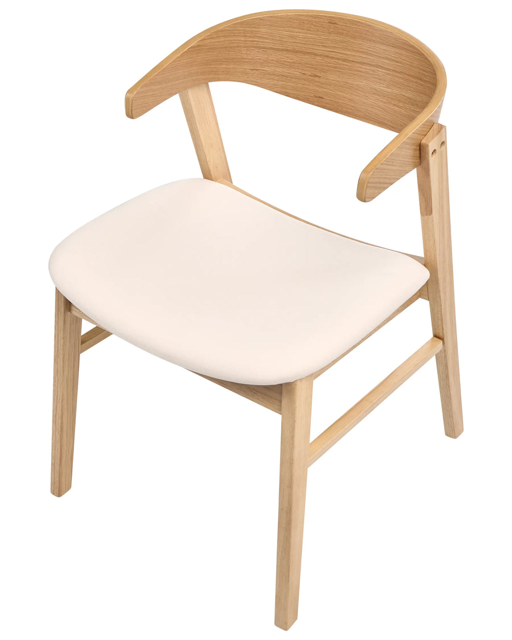 Set of 2 Dining Chairs LILLY Fabric Light Brown/ Off-White