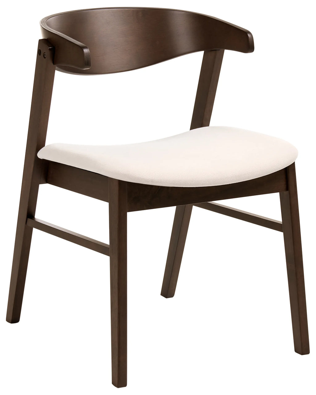 Set of 2 Dining Chairs LILLY Fabric Dark Brown/ Off-White
