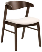 Set of 2 Dining Chairs LILLY Fabric Dark Brown/ Off-White