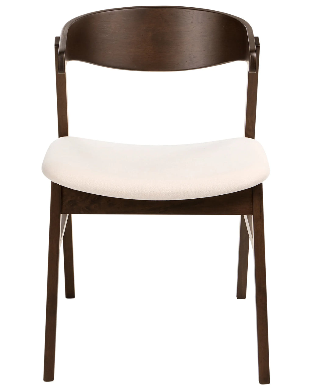 Set of 2 Dining Chairs LILLY Fabric Dark Brown/ Off-White