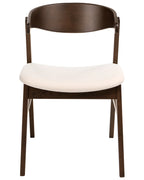 Set of 2 Dining Chairs LILLY Fabric Dark Brown/ Off-White