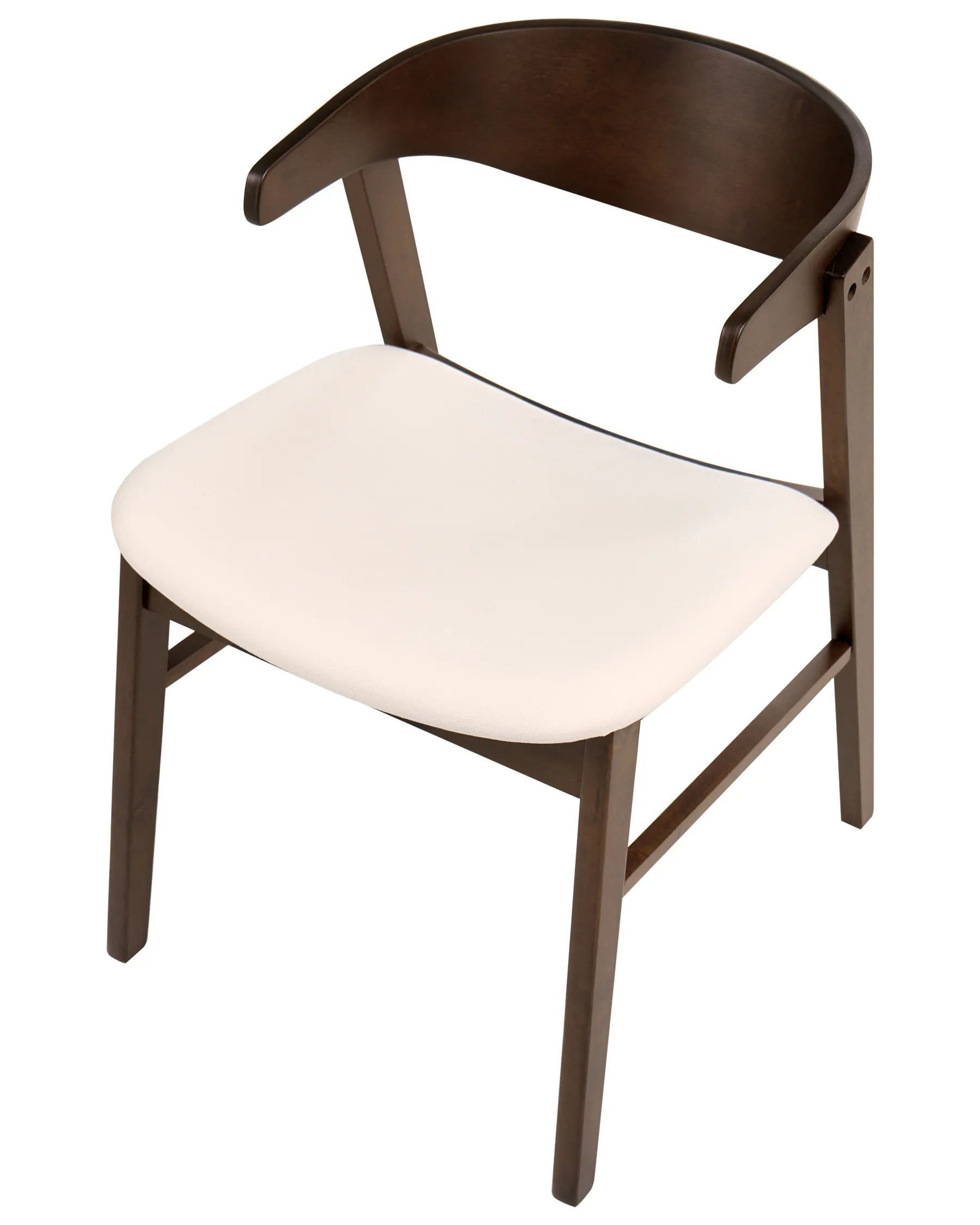 Set of 2 Dining Chairs LILLY Fabric Dark Brown/ Off-White