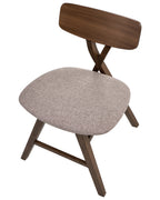 Set of 2 Dining Chairs LELAND Wood Brown/ Taupe