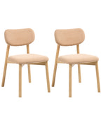 Set of 2 Dining Chairs MILLS Boucle Light Brown/ Beige