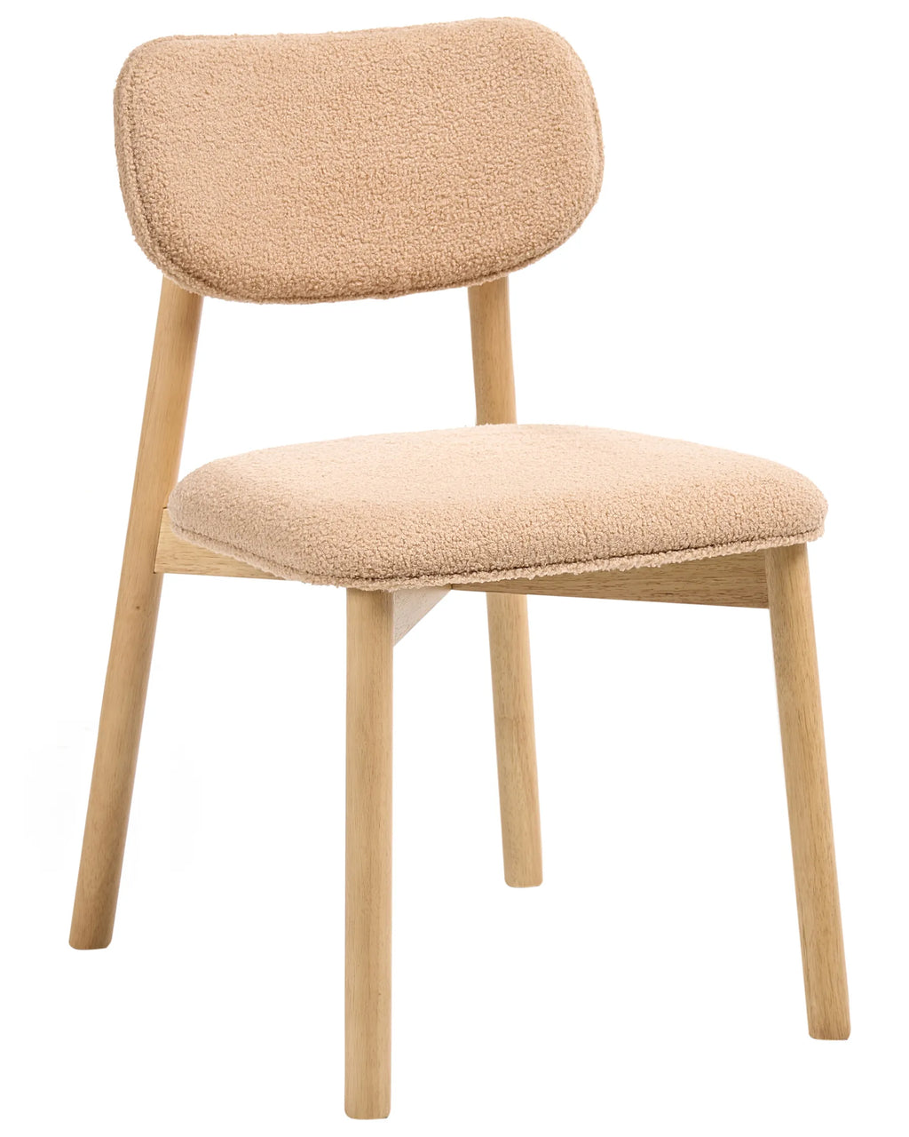 Set of 2 Dining Chairs MILLS Boucle Light Brown/ Beige