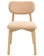 Set of 2 Dining Chairs MILLS Boucle Light Brown/ Beige