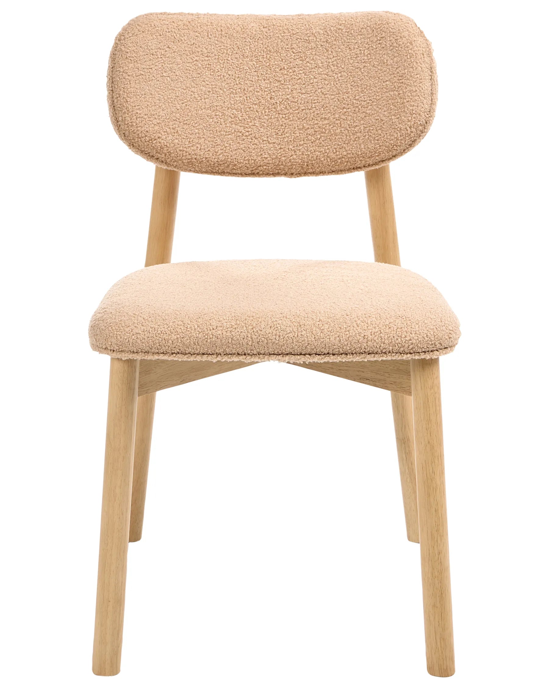 Set of 2 Dining Chairs MILLS Boucle Light Brown/ Beige
