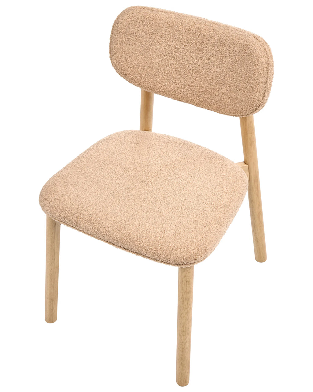 Set of 2 Dining Chairs MILLS Boucle Light Brown/ Beige