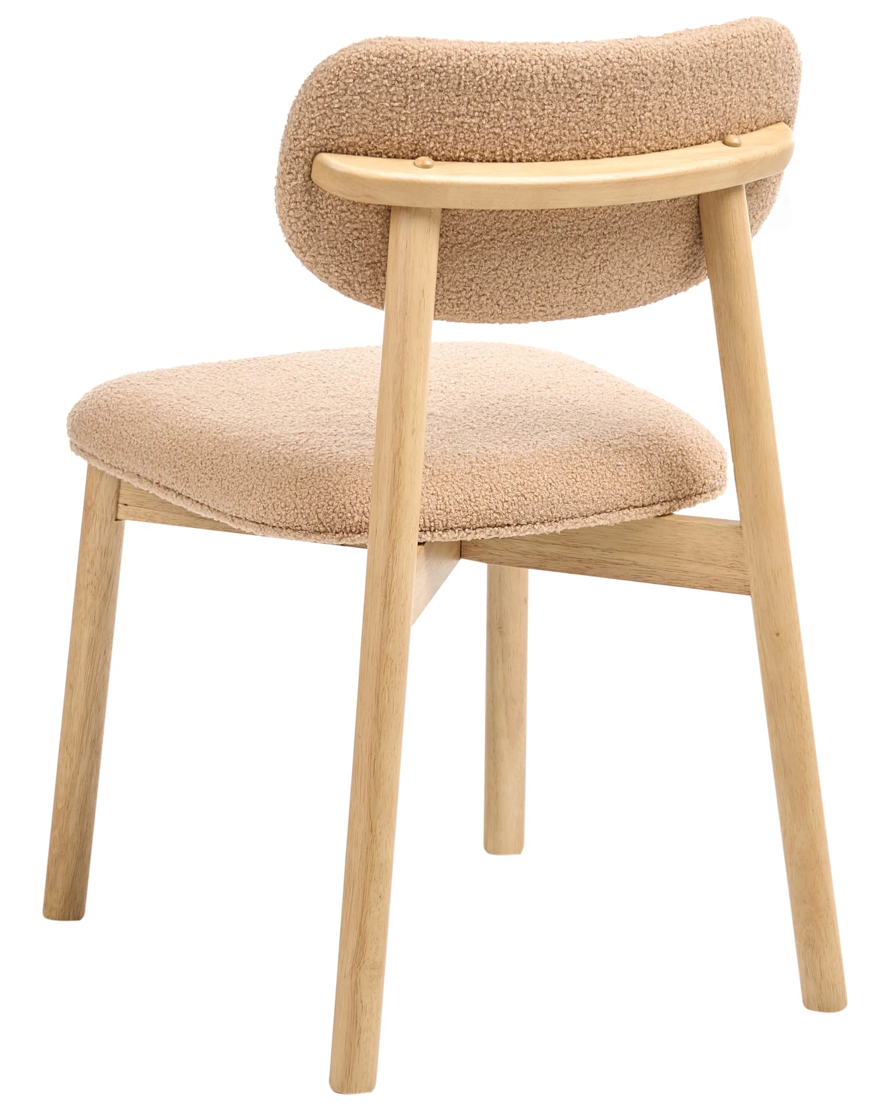 Set of 2 Dining Chairs MILLS Boucle Light Brown/ Beige