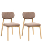 Set of 2 Dining Chairs MILLS Boucle Light Brown/ Taupe