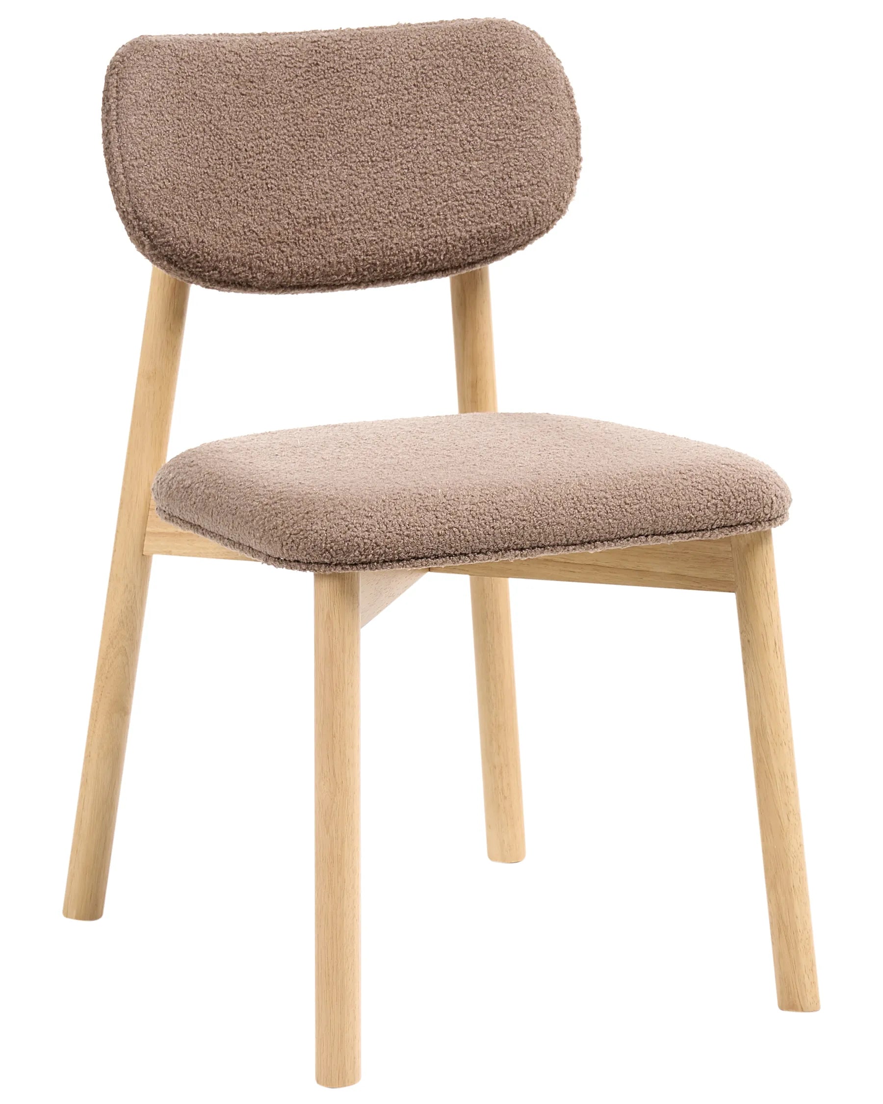 Set of 2 Dining Chairs MILLS Boucle Light Brown/ Taupe