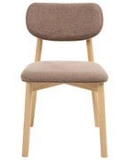 Set of 2 Dining Chairs MILLS Boucle Light Brown/ Taupe