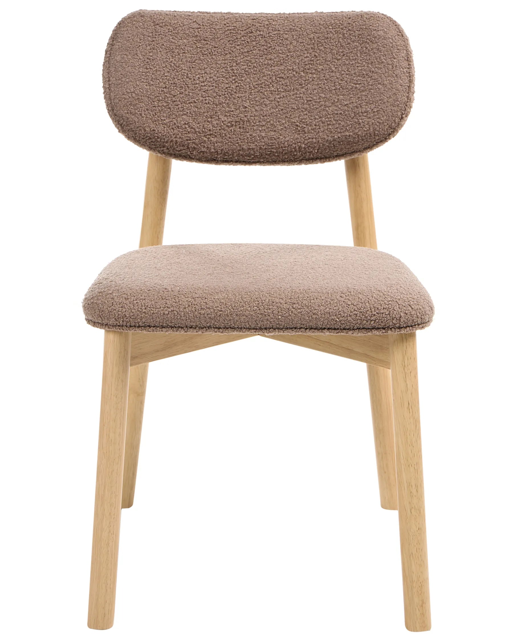Set of 2 Dining Chairs MILLS Boucle Light Brown/ Taupe