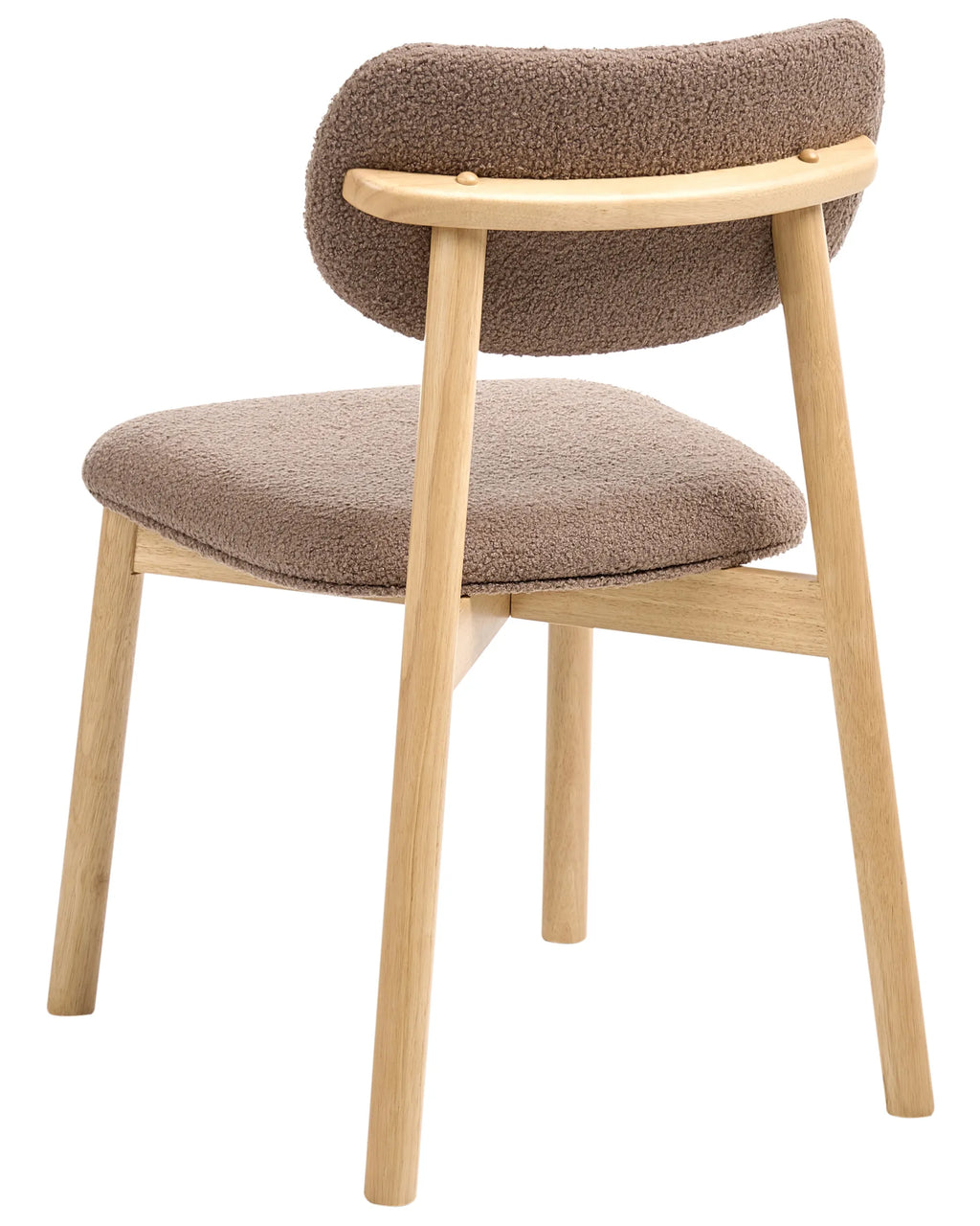 Set of 2 Dining Chairs MILLS Boucle Light Brown/ Taupe