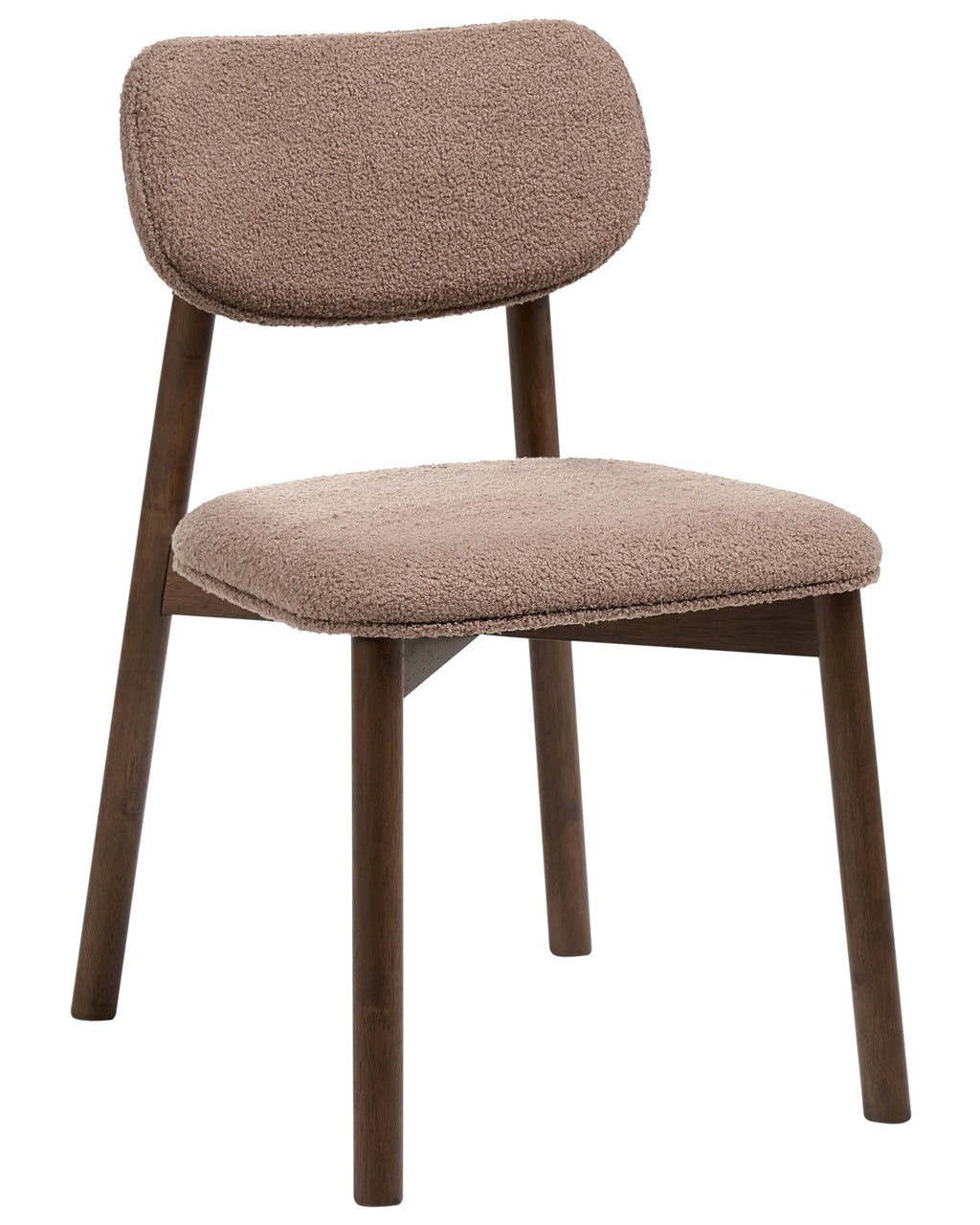 Set of 2 Dining Chairs MILLS Boucle Brown/ Taupe