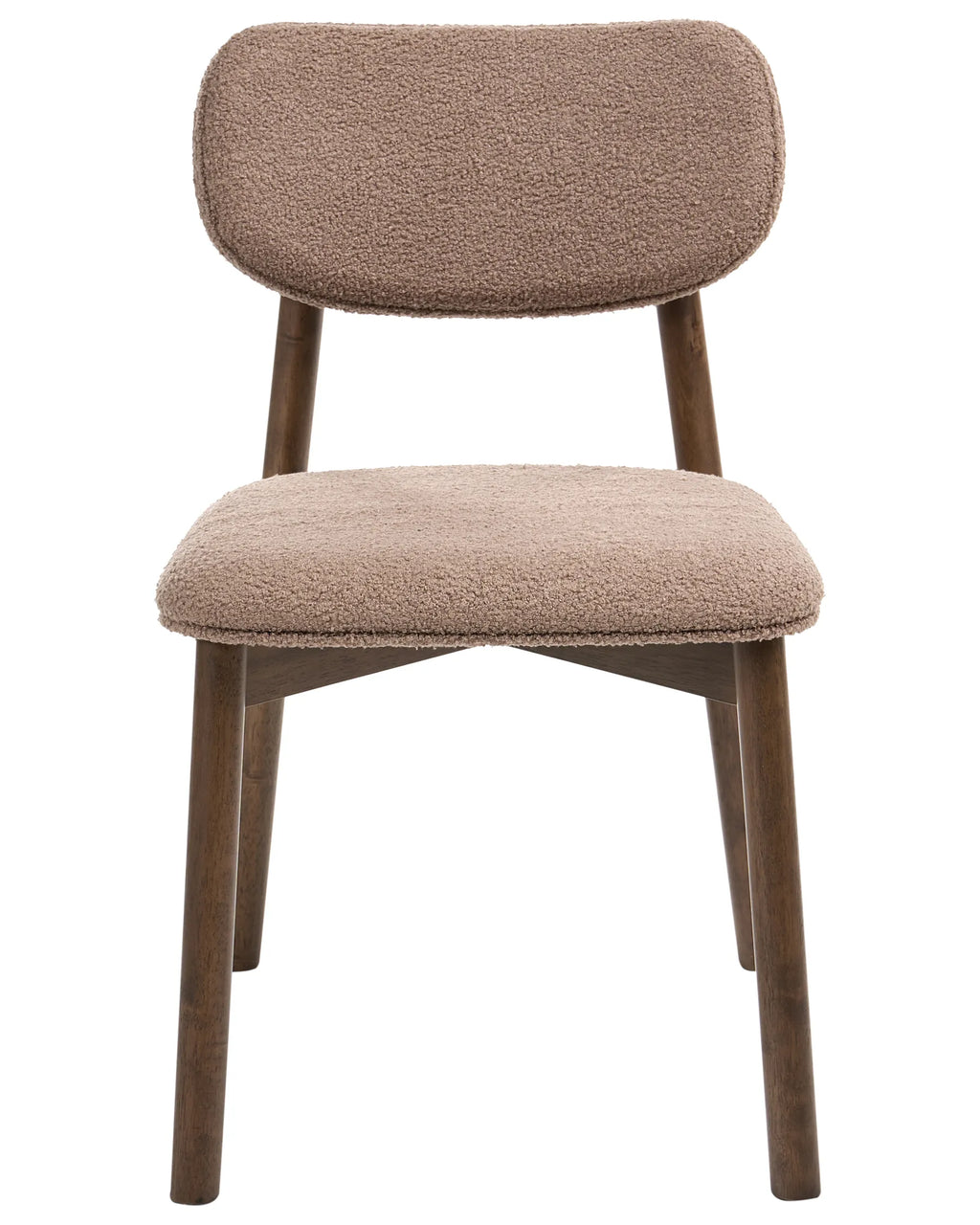 Set of 2 Dining Chairs MILLS Boucle Brown/ Taupe