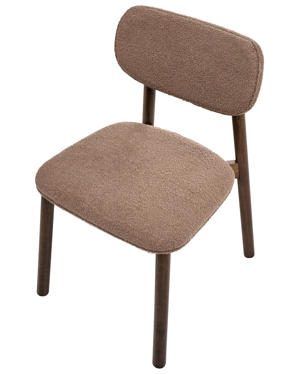 Set of 2 Dining Chairs MILLS Boucle Brown/ Taupe