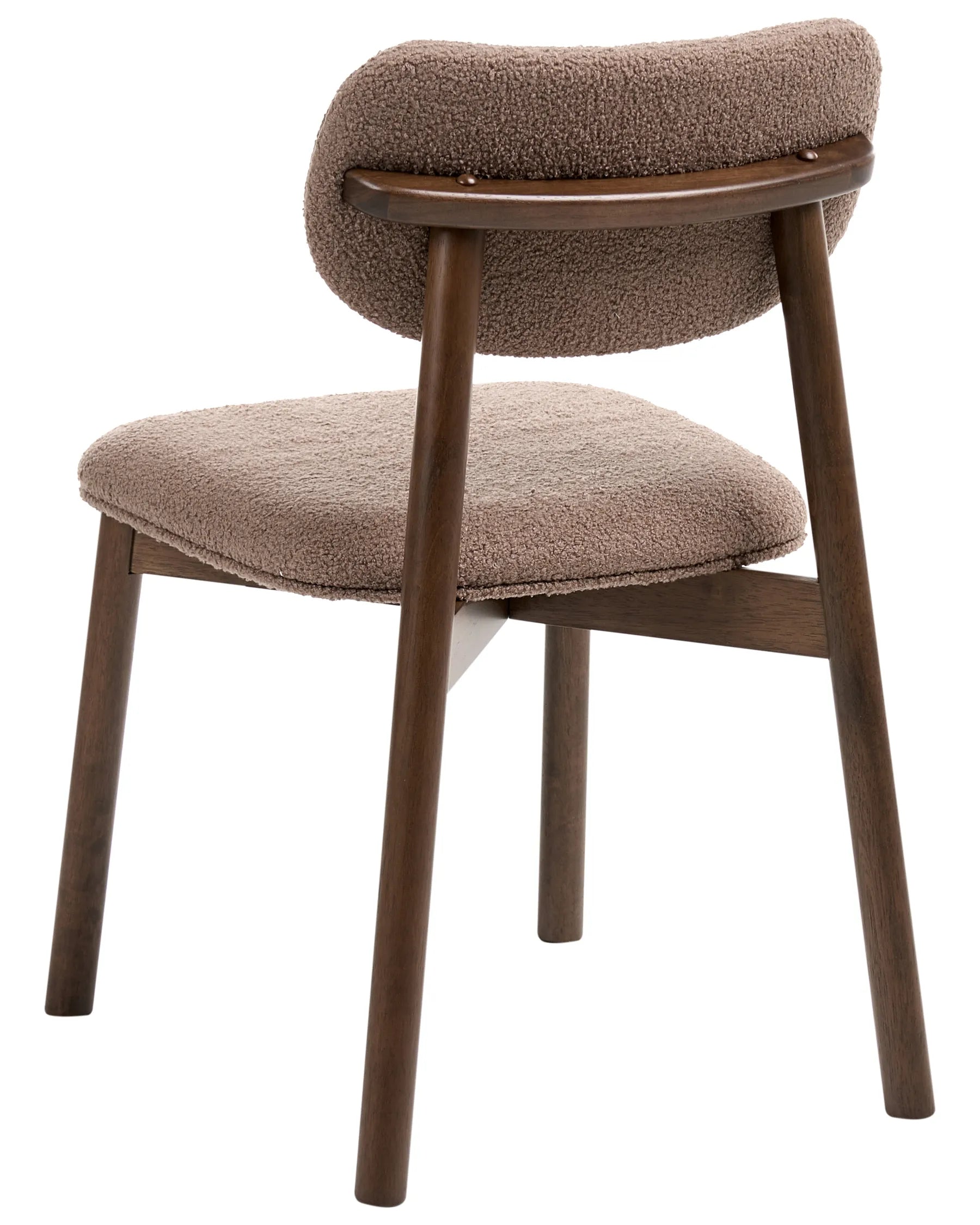 Set of 2 Dining Chairs MILLS Boucle Brown/ Taupe