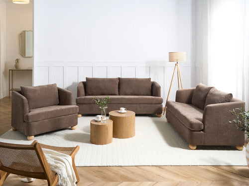 Armchair RATTVIK Chenille Brown
