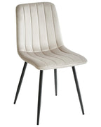 Set of 4 Dining Chairs KALISPELL Velvet Beige