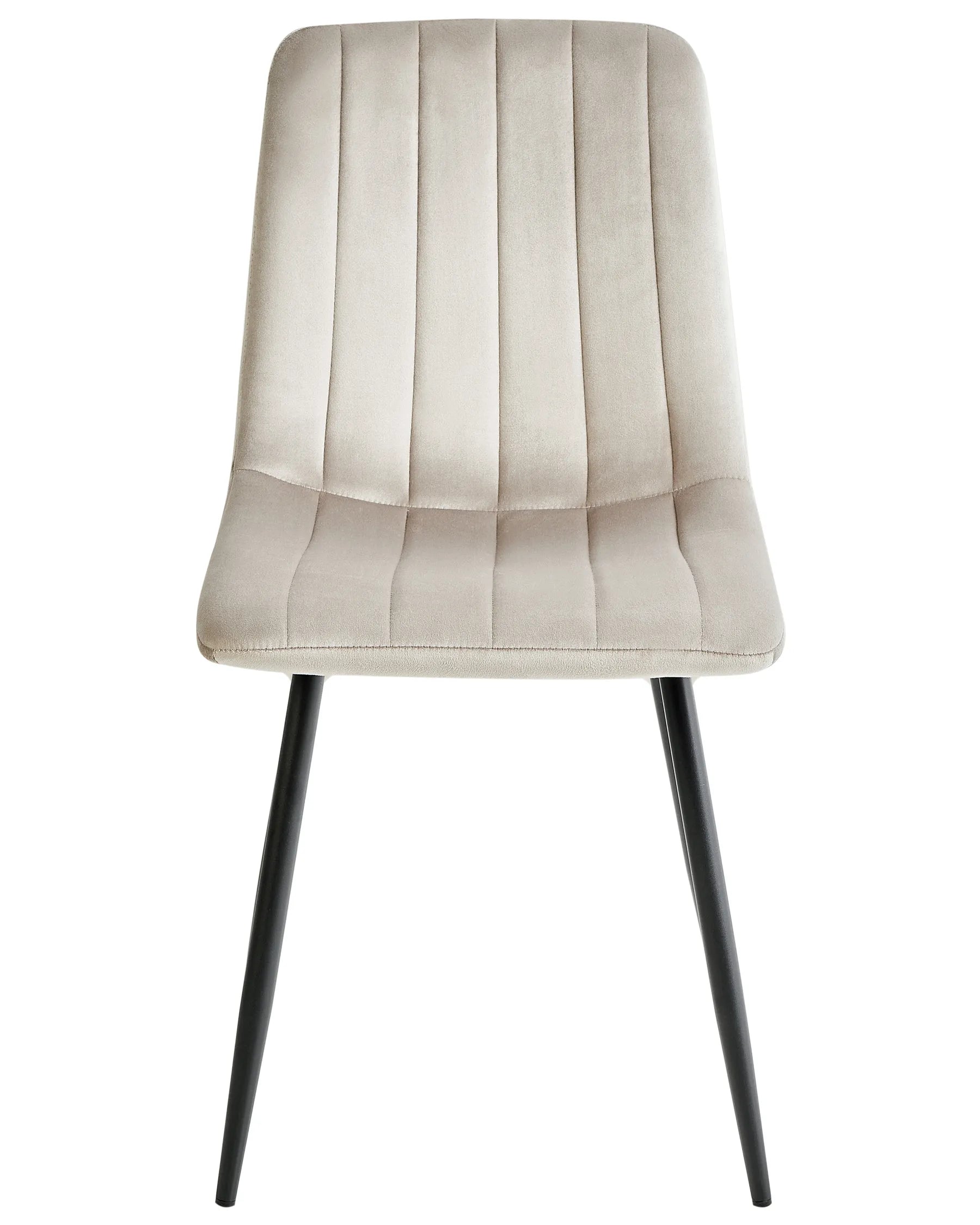 Set of 4 Dining Chairs KALISPELL Velvet Beige