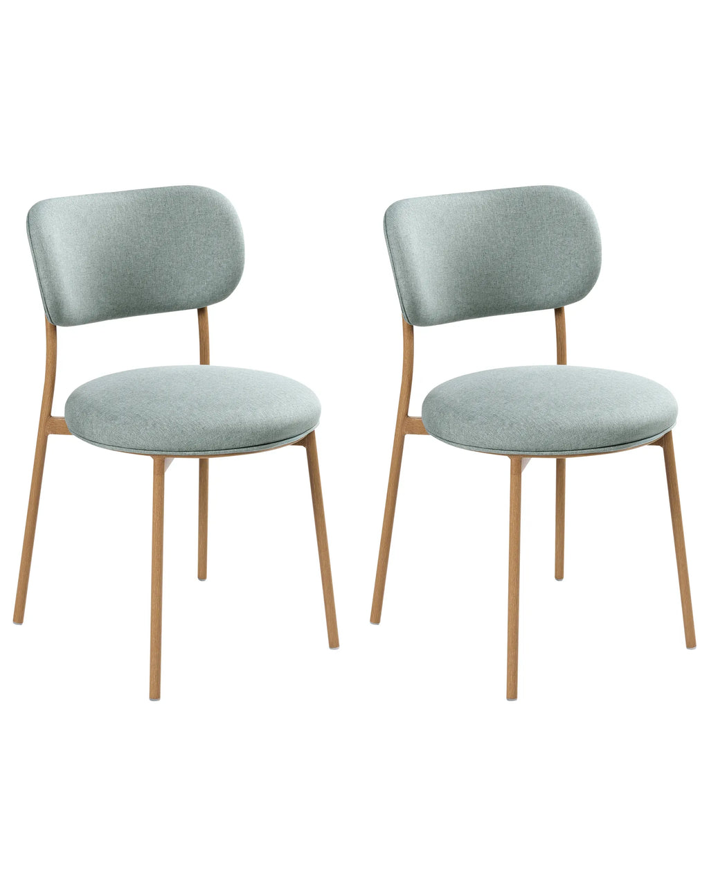 Set of 2 Dining Chairs CASEY Fabric Mint Green