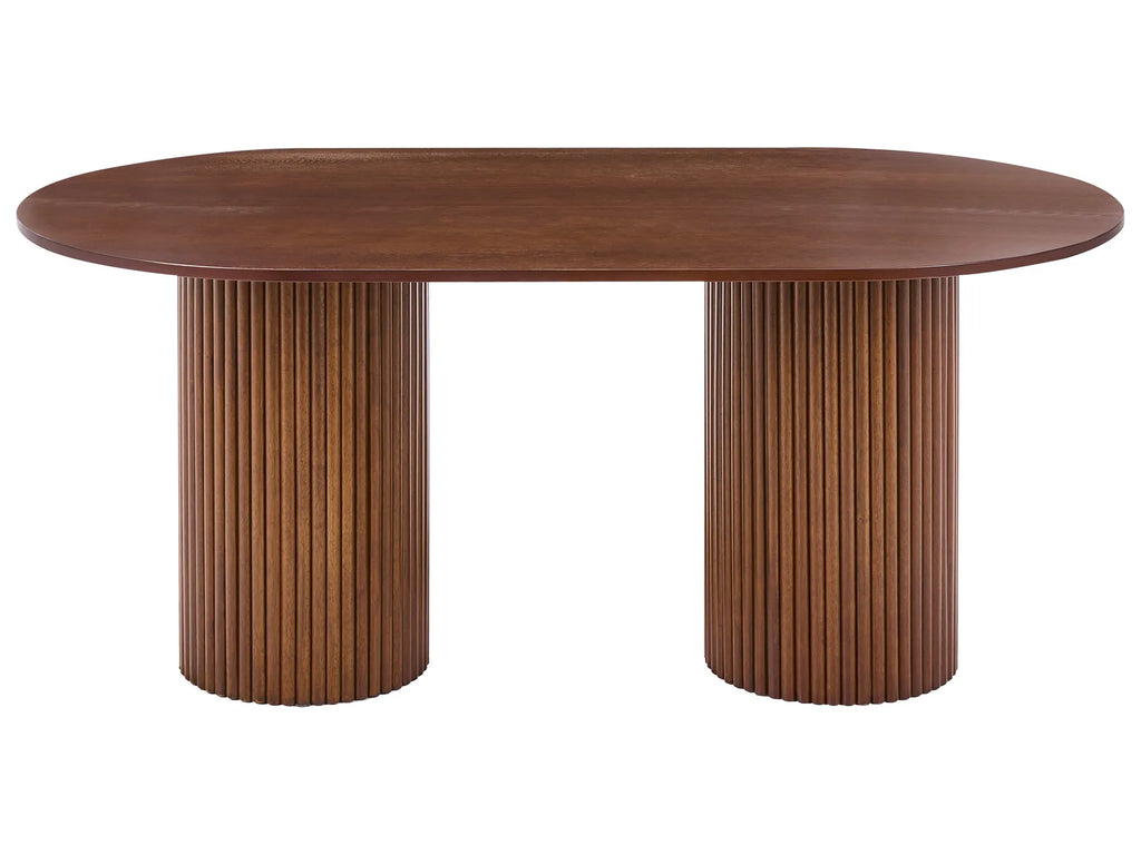 Dining Table SHERIDAN Dark Ash Wood 180 cm 100 cm