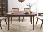 Extending Dining Table LARTO Dark Ash Wood 180/220 cm 90 cm