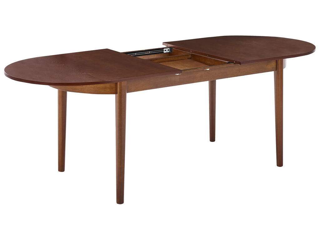 Extending Dining Table LARTO Dark Ash Wood 180/220 cm 90 cm