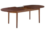 Extending Dining Table LARTO Dark Ash Wood 180/220 cm 90 cm