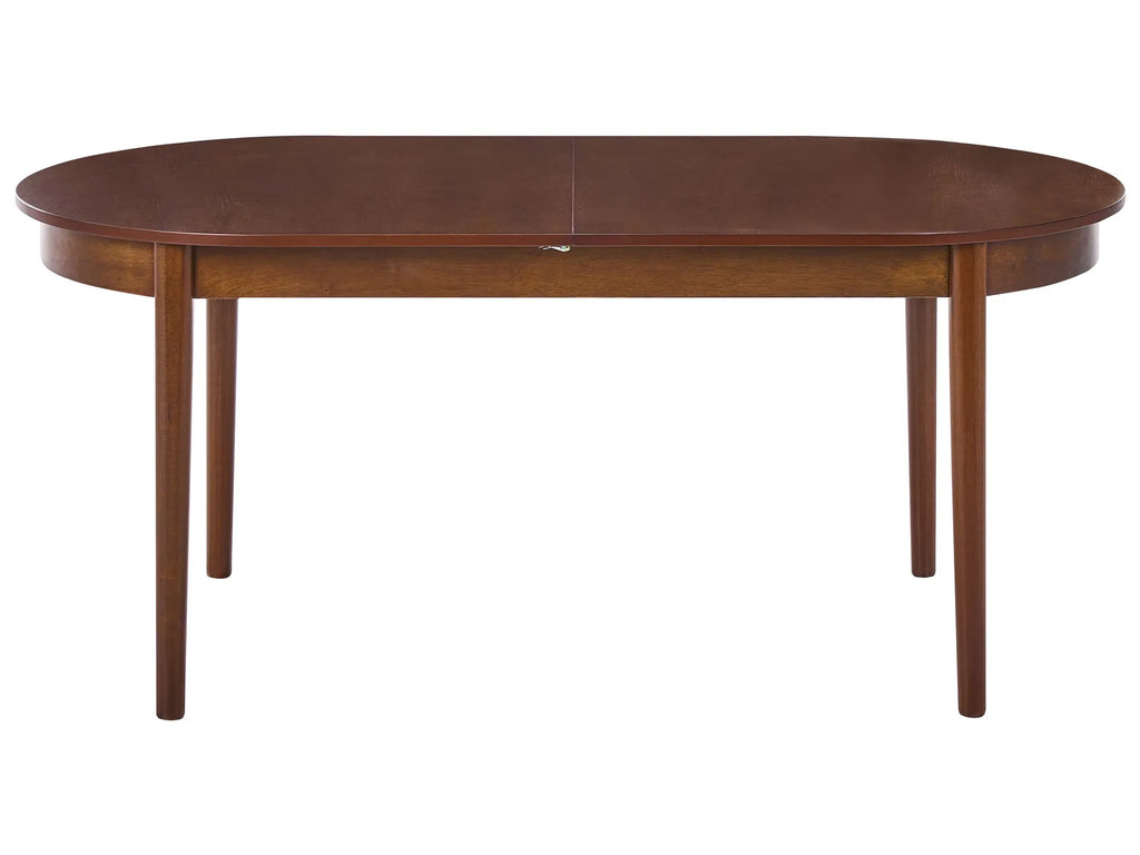 Extending Dining Table LARTO Dark Ash Wood 180/220 cm 90 cm
