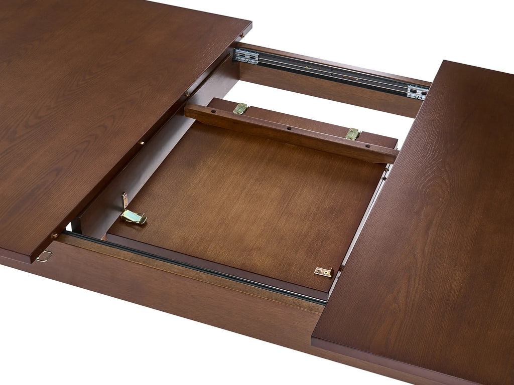 Extending Dining Table LARTO Dark Ash Wood 180/220 cm 90 cm