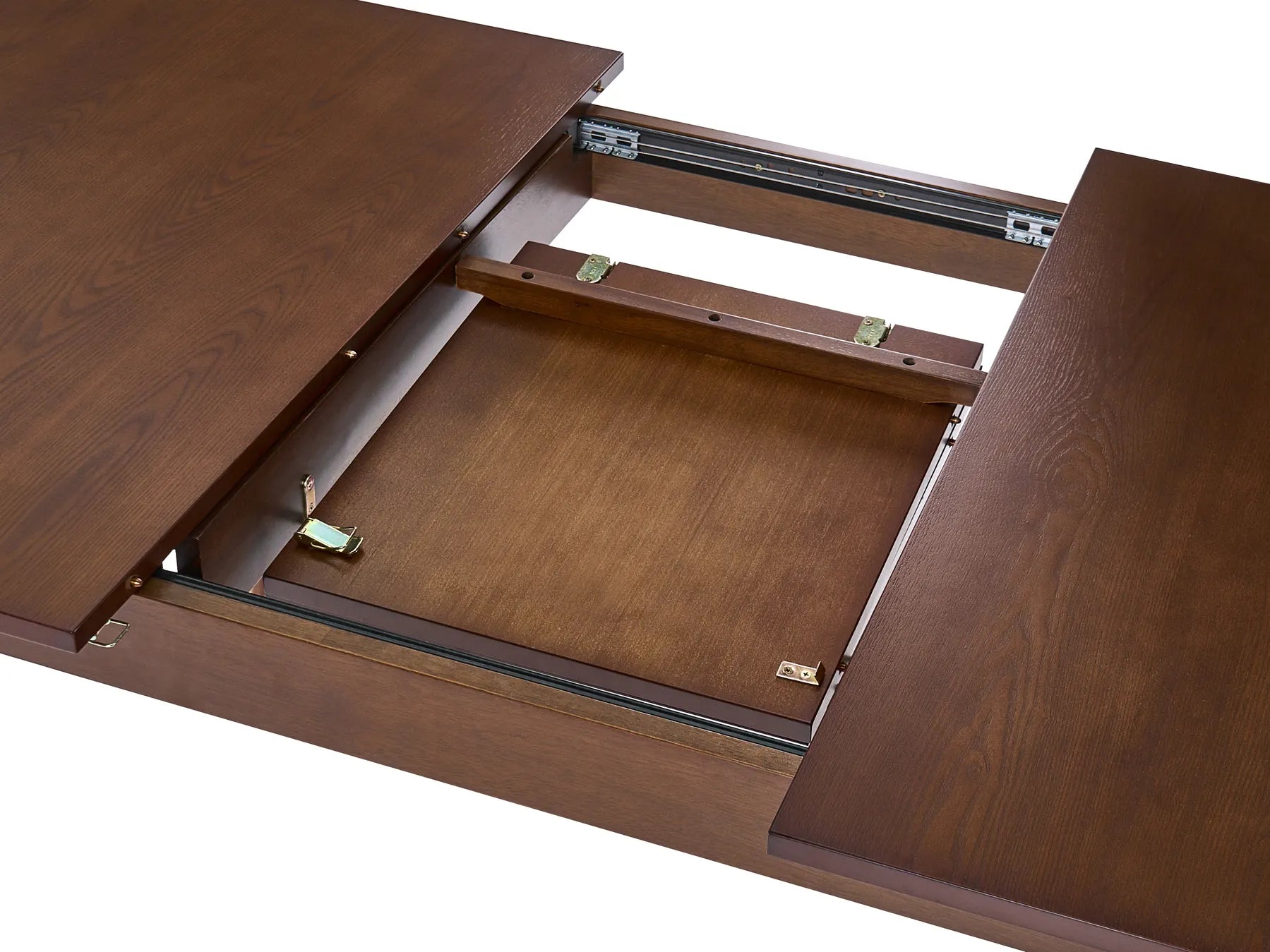 Extending Dining Table LARTO Dark Ash Wood 180/220 cm 90 cm