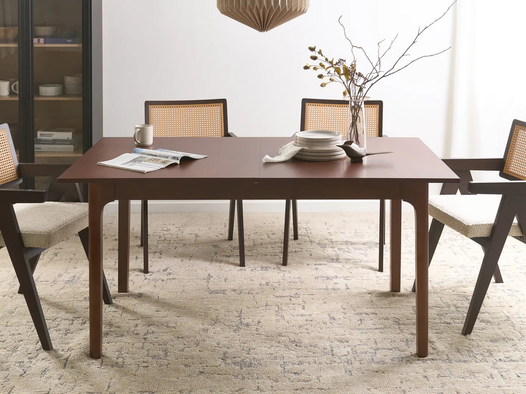 Extending Dining Table DELMAS Dark Ash Wood 160/200 cm 90 cm