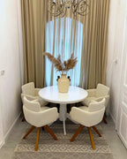 Set of 2 Dining Chairs Swivel EVELYN Boucle Off-White