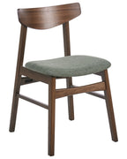 Set of 2 Dining Chairs SMILEY Wood Brown/ Green