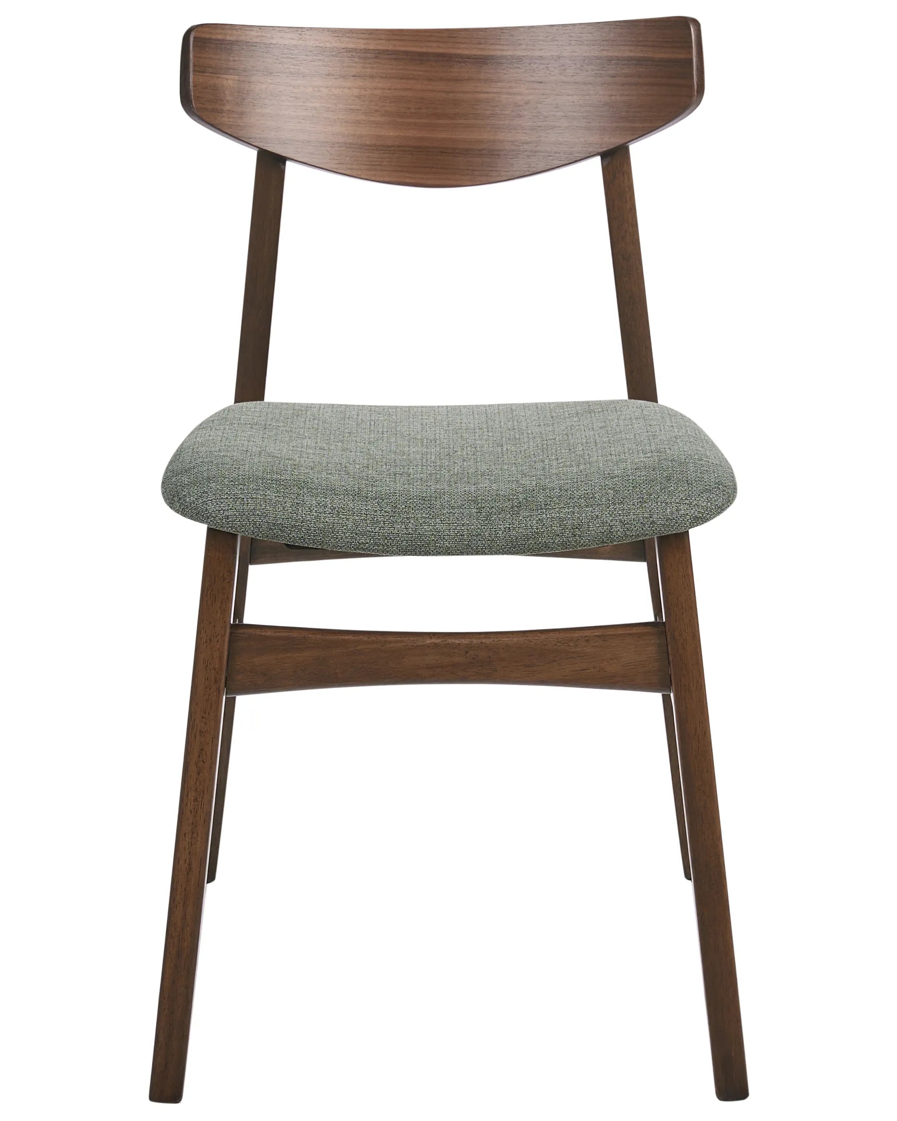 Set of 2 Dining Chairs SMILEY Wood Brown/ Green