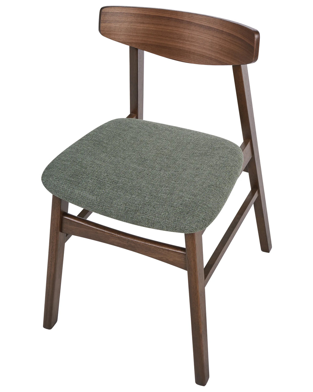 Set of 2 Dining Chairs SMILEY Wood Brown/ Green