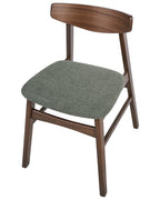 Set of 2 Dining Chairs SMILEY Wood Brown/ Green
