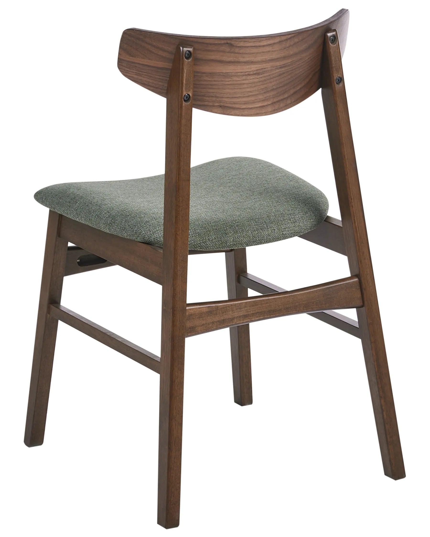 Set of 2 Dining Chairs SMILEY Wood Brown/ Green