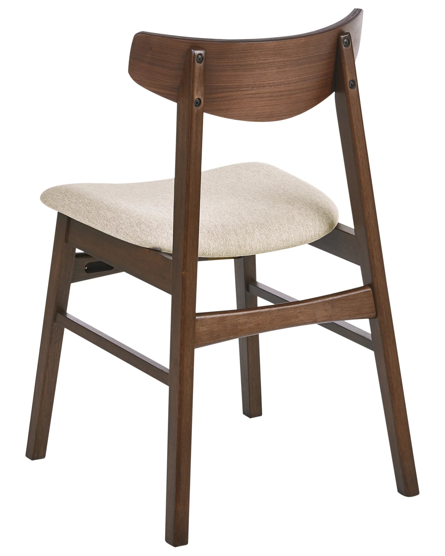 Set of 2 Dining Chairs SMILEY Wood Brown/ Beige