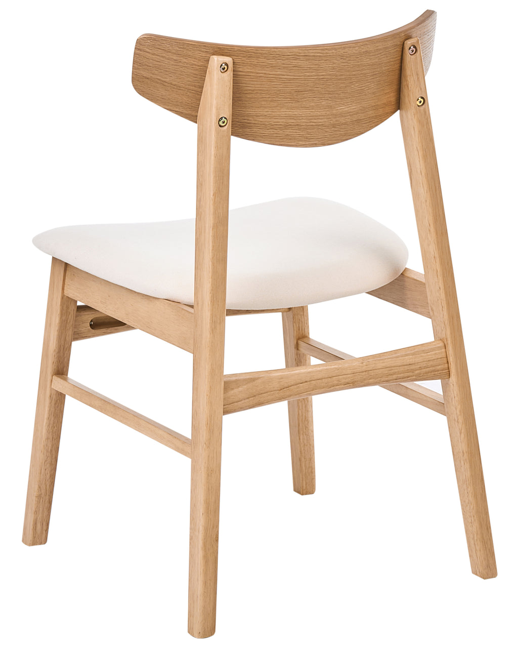 Set of 2 Dining Chairs SMILEY Wood Light Brown/ Off-White