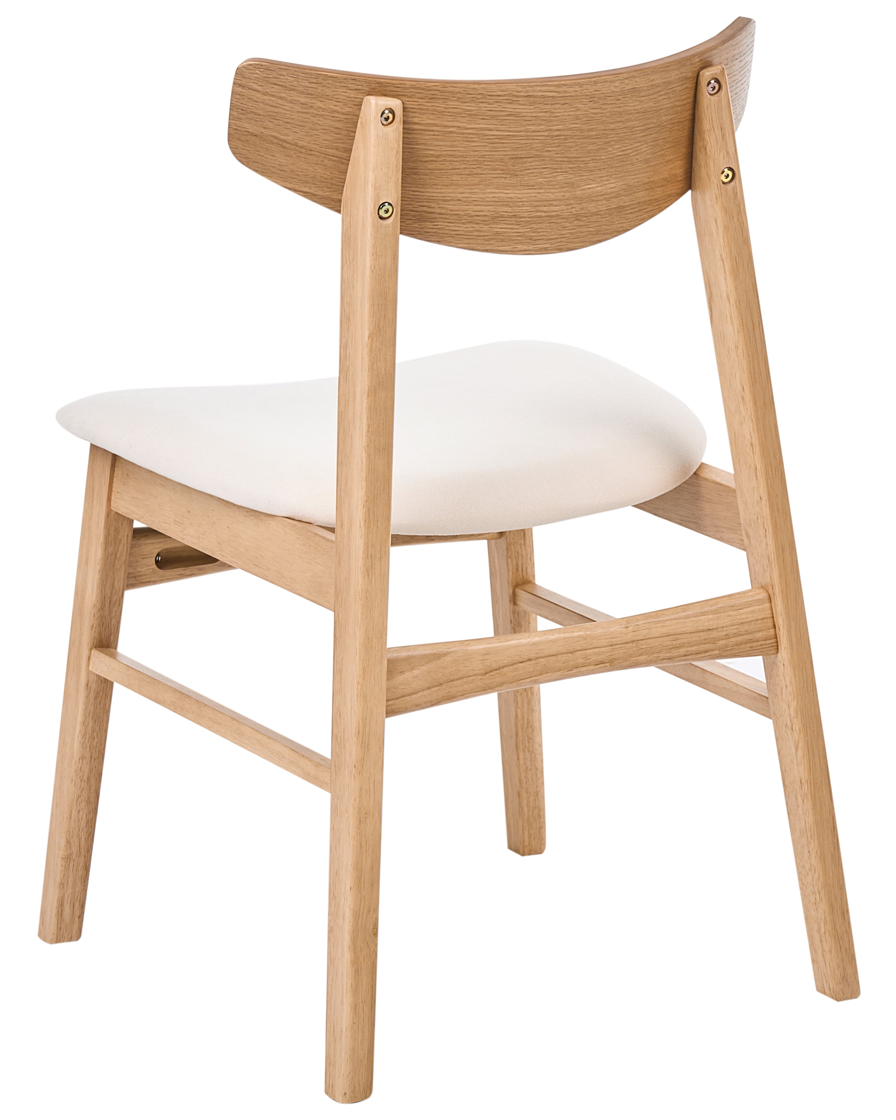 Set of 2 Dining Chairs SMILEY Wood Light Brown/ Off-White