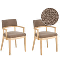 Set of 2 Dining Chairs DALBO Boucle Light Brown/ Taupe