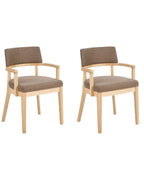 Set of 2 Dining Chairs DALBO Boucle Light Brown/ Taupe