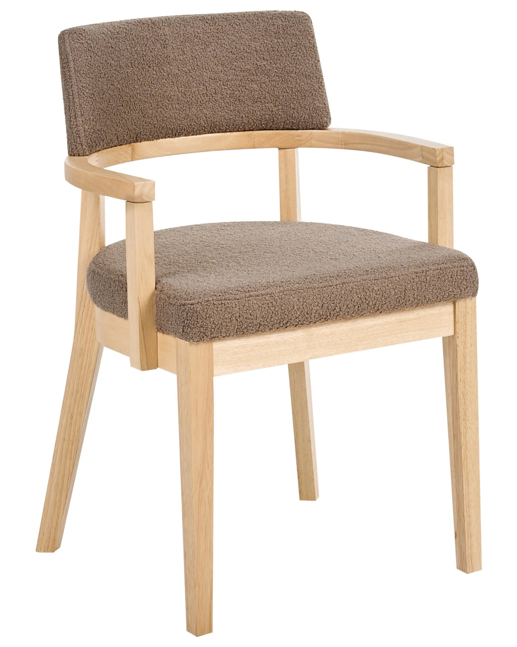 Set of 2 Dining Chairs DALBO Boucle Light Brown/ Taupe