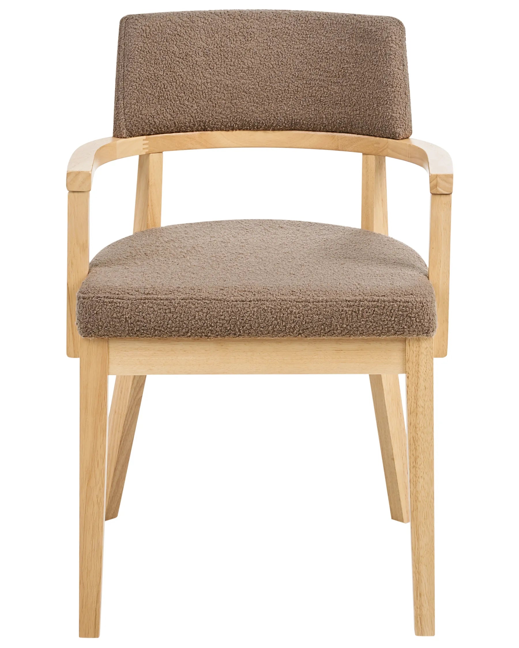 Set of 2 Dining Chairs DALBO Boucle Light Brown/ Taupe